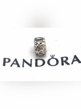 Pandora Silver Flower Burst Floral Spacer Charm, Daisy Motif, Retired 790533